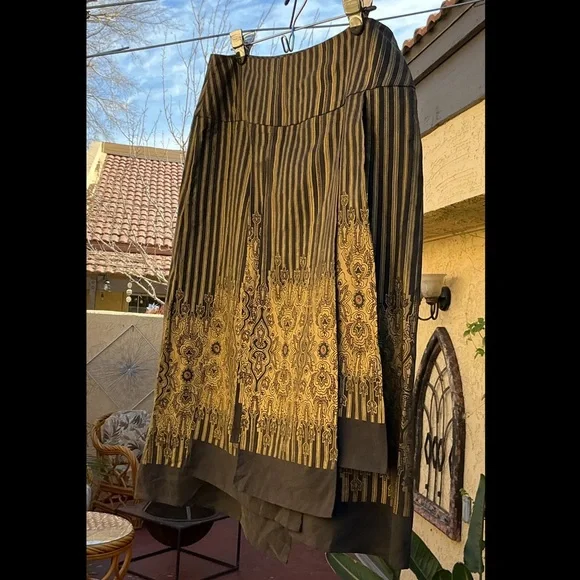 ISDA & Co. Pharoah Paneled Midi Burnished Gold & Black Shirt NWT Very Cool! Sz 6 - Picture 3 of 8